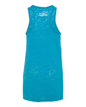 Load image into Gallery viewer, Anchor Tank top - Racerback - Aqua Burnout
